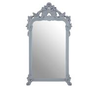 Orsina Grey Wall Mirror With Decorative Crest,rectangular Wall Mirror With Rounded Shoulders,modern Hallway Mirror