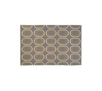 Orsina Grey White And Green Rug, Modern Hand Woven Flatweave Rug With Geometric Oval Pattern, Durable Cotton