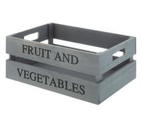 Orsina Grey Wooden Crate Storage Box, Rustic Wooden Fruit Storage Box, Storage Bin, Weathered Wooden Crate Box Orsina Grey