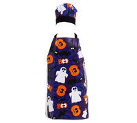 Orsina Halloween Children's Spooky Chef Set, Fun Cotton Apron, Glove, & Hat With Ghost & Pumpkin Print Orsina Multicolor