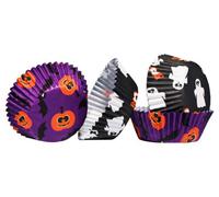 Orsina Halloween Paper Cupcake Cases, Spooky Design 60 Muffin Cups With Bats, Ghosts, Pumpkins, Ideal For Baking
