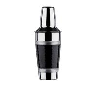 Premier Housewares Cocktail Shaker with Hammered Black Band - Stainless Steel