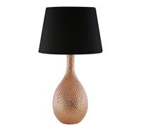 Hammered Copper Finish Ceramic Table Lamp, Modern Lamp With Droplet Silhouette, Ambient Accent Light Piece Premier Housewares Rose Gold One Size
