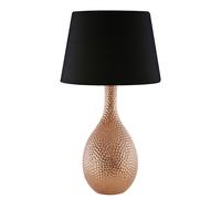 Orsina Hammered Copper Finish Ceramic Table Lamp, Modern Lamp With Droplet Silhouette, Ambient Accent Light Piece in Rose Gold Orsina Rose Gold