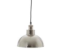Orsina Hammered Effect Pendant Light With Silver Iron Shade, Ceiling Light With Champagne Metal Canopy, Pendant Lamp Orsina Silver