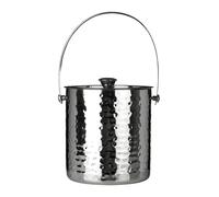 Orsina Hammered Effect Stainless Steel Ice Bucket in Silver Orsina Silver