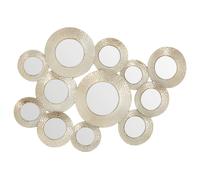 Orsina Hammered Silver Wall Mirror, Vintage Textured Finish Multi-Circle Wall Mirror, Entryway Accent Mirror Orsina Silver