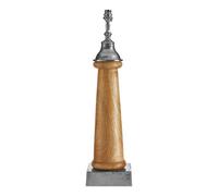 Orsina Hampstead Lamp Base, Silver, Brown, Wood, Metal