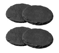 Orsina Handcrafted Set Of Four Slate Round Coasters, Durable Natural Slate Four Coasters, Versatile Coasters in Grey Orsina Grey