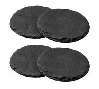 Orsina Handcrafted Set Of Four Slate Round Coasters, Durable Natural Slate Four Coasters, Versatile Coasters