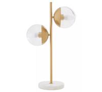 Orsina Handcrafted Two Light Gold Finish Table Lamp, Minimalist Design Bedside Lamp, Versatile Lamp On A Table