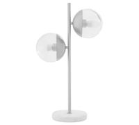 Orsina Handcrafted Two Light Table Lamp, Minimalist Design Bedside Lamp, Versatile Lamp On A Table in Grey Orsina Grey