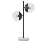 Orsina Handcrafted Two Light Table Lamp, Minimalist Design Bedside Lamp, Versatile Lamp On A Table in Black Orsina Black