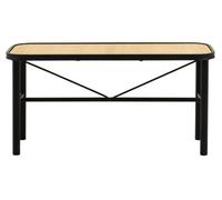 Orsina Handwoven Deatiled Bench, Sleek And Minimalist Rattan Bench, Durable And Versatile Hardwood Outdoor Bench