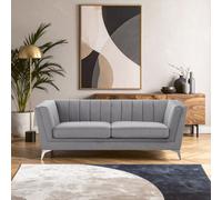 Orsina Hansa Three Seat Grey Velvet Sofa