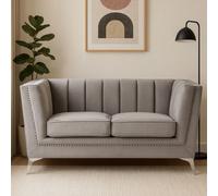 Orsina Hansa Two Seat Grey Velvet Sofa