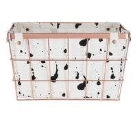 Orsina Harga Rose Gold Iron Wireframe Basket in White Orsina White