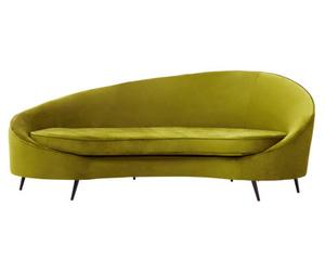 Orsina Hasina Three Seat Olive Velvet Sofa