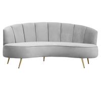 Orsina Hasna Three Seat Grey Velvet Sofa