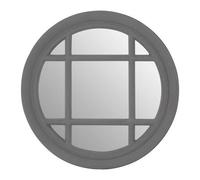 Orsina Hawthorne Flat Wood Round Grey Wall Mirror