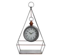 Premier Housewares Hayden Table Clock - Antique Silver Finish, Silver