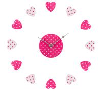 Interiors by Premier Heart Plastic DIY Wall Clock Premier Housewares Pink One Size