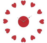 Orsina Heart Plastic DIY Wall Clock in Red Orsina Red