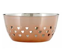 Premier Housewares Bowl with Hearts Design, Rose Gold