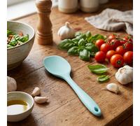 Orsina Heat-Resistant Light Pink Silicone Spoon, Stain Resistant Cooking Spoon, Kitchen Tool With Hanging Loop in Turquoise Orsina Turquoise