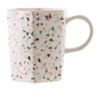 Orsina Hexagonal Terrazzo Pattern Mug With Gold Rim, Geometric Coffee Mug, Dolomite Mug With Comfortable Handle Orsina Multicolor