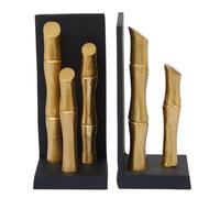 Orsina Hiba Set Of Two Gold Finish Bamboo Effect Bookends Orsina Gold