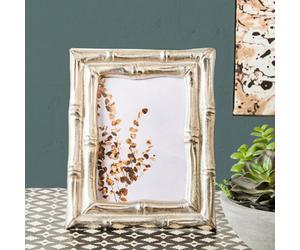 Orsina Hiba Silver Finish Bamboo Effect Photo Frame 5X7In