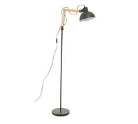Interiors by Premier Floor Lamp Blair Pine Wood & Metal Black H:178cm