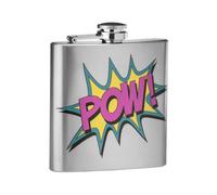 Premier Housewares Pow Design Hip Flask, Stainless Steel - 6 oz