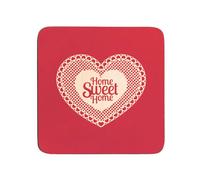 Premier Housewares Home Sweet Home Coasters - Set of 4, Red