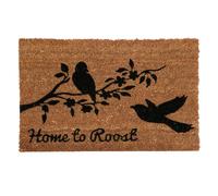 Orsina Home To Roost Doormat, Durable Coir Mat With PVC Backing & Printed Hen Design, Scrapes Dirt Off-Shoes in Natural | Size: 100 cm diameter Orsina Natural 100 cm diameter