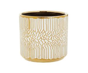 Orsina Honna Small White Gold Ceramic Planter