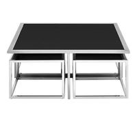 Orsina Horizon Silver Coffee Table And Stools Set