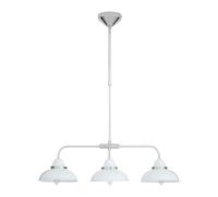 Orsina Hot Pink Finish Chrome 3 Light Pendant, Decorative Pendant Light For Entryways, Hanging Lamp For Dining Room in White Orsina White