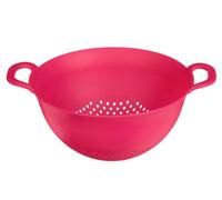 Orsina Hot Pink Large Plastic Colander With Handles,sturdy Strainer With Large Holes,vibrant Perforated Bowl