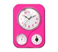 Premier Housewares Hot Pink Timer/Temperature Display Wall Clock
