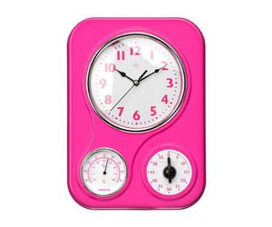Orsina Hot Pink Timer/temperature Display Wall Clock
