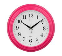 Vintage Style Wall Clock, Plastic, Hot Pink
