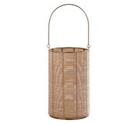 Orsina Hurricane Candle Holder, Eco-Friendly Rattan And Iron Frame Candle Holder, Rustic Design With Sleek Handle
