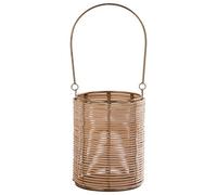 Orsina Hurricane Candle Holder, Eco-Friendly Rattan And Iron Frame Candle Holder, Rustic Design With Sleek Handle