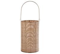 Orsina Hurricane Candle Holder, Eco-Friendly Rattan And Iron Frame Candle Holder, Rustic Design With Sleek Handle
