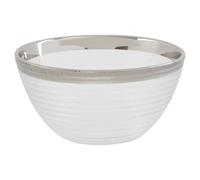 Orsina Ida 15Cm Embossed Glass Bowl With Silver Rim