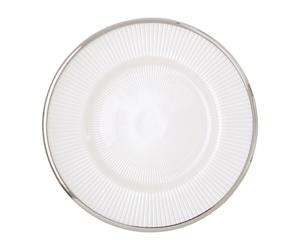 Orsina Ida 21cm Embossed White Glass Side Plate Orsina White