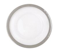 Orsina Ida 33cm Embossed Charger Plate With Silver Rim in Clear Orsina Clear