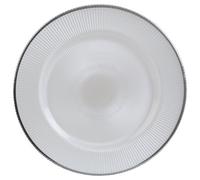 Orsina Ida 33Cm Embossed White Glass Charger Plate